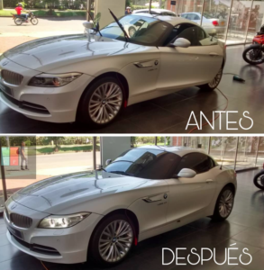 trabajo de antes y despues de polarizados perfomance
